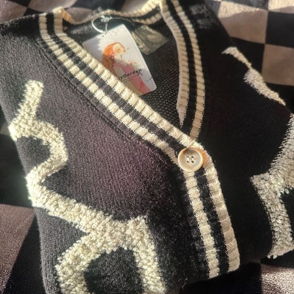 PRETTY GARDEN knit cardigan sweater casual long sleeve new with tag XL GRANDMA - Picture 10 of 11